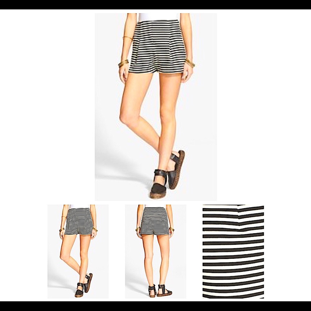 FREE PEOPLE Stripe Ponte Shorts - Picture 2 of 11